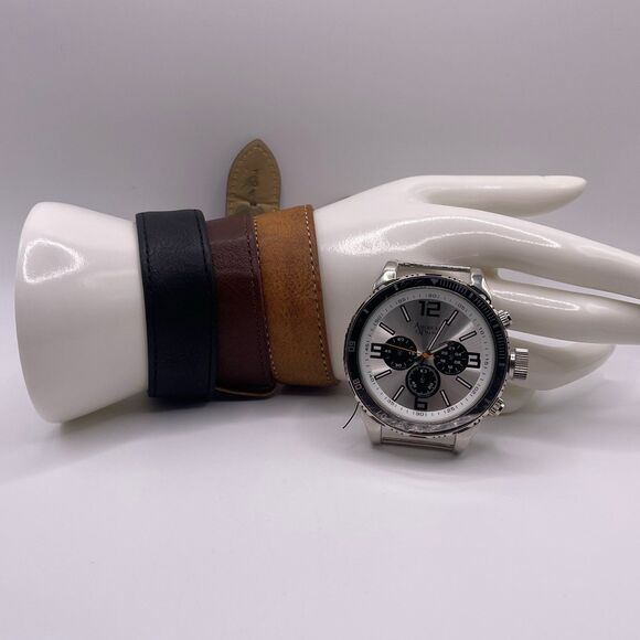American Exchange Men's Brown Leather 3 PCS. Watch Set - Picture 12 of 12